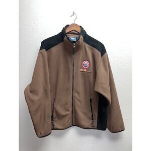 Vintage Alaska Brown Fleece Jacket Sweatshirt White Pass Yukon Route Polar Large
